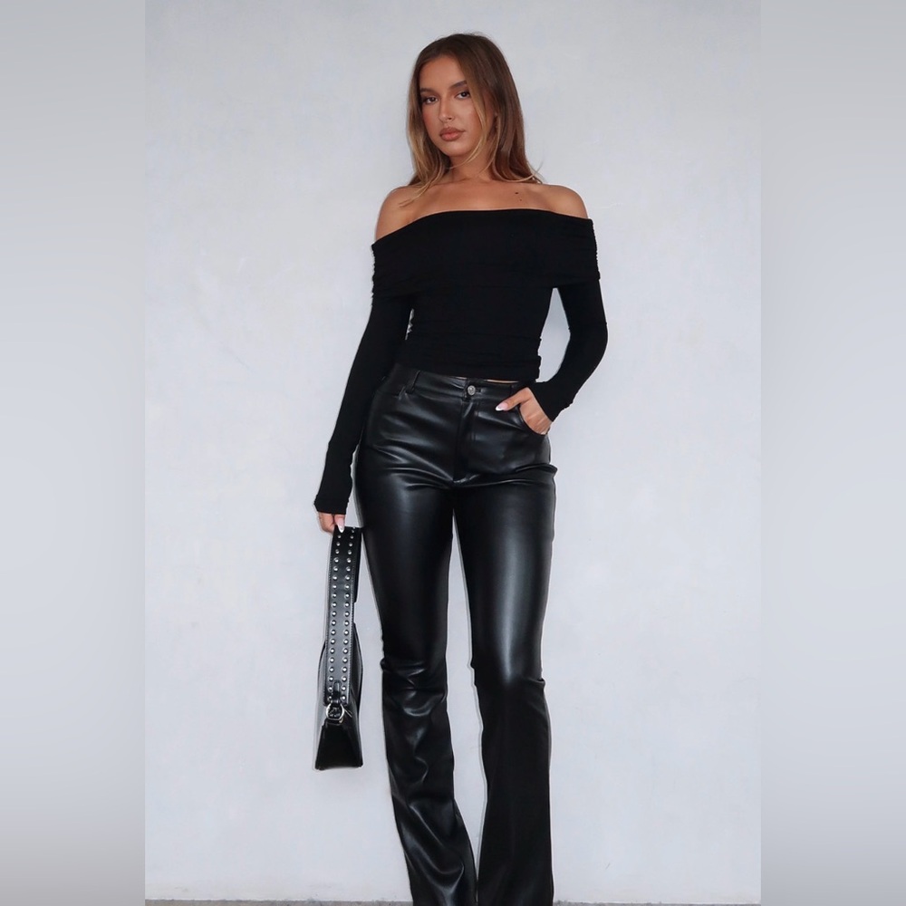 White Fox Leather Women's Pants